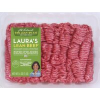 Lauras Beef Beef, Ground, 92/8, 16 Ounce