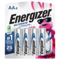 Energizer Ultimate Lithium Batteries, Lithium, AA, 4 Pack, 1 Each