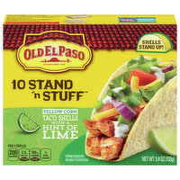 Old El Paso Taco Shells, Hint of Lime, Yellow Corn, 10 Each