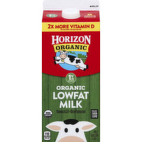 Horizon Organic Milk, Organic, Lowfat, 1%, 0.5 Gallon