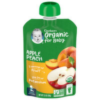 Gerber Organic for Baby Apple Peach, Sitter 2nd Foods, 3.5 Ounce