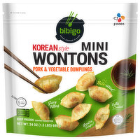 Bibigo Dumplings, Korean Style, Pork & Vegetable, Mini Wontons, 24 Ounce