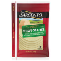 Sargento Sliced Cheese, Natural, Provolone, 12 Each