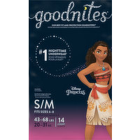 GoodNites Nighttime Underwear Girls Disney Princess S/M (43-68 lbs) - 14 ct  pkg