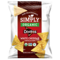 Doritos Simply Tortilla Chips, Organic, White Cheddar Flavored, 2.375 Ounce