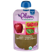 Plum Organics Stage 2 Organic Apple, Raspberry, Spinach + Greek Yogurt 3.5oz Pouch, 3.5 Ounce