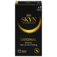 Skyn Feel Everything Condoms, Lubricated, Non-Latex, Original, 12 Each