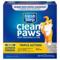 Fresh Step Clean Paws Cat Litter, Clumping, Low Tracking, Triple Action, 22.5 Pound