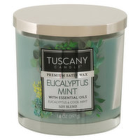 Tuscany Candle Candle, Eucalyptus Mint, Premium Satin Wax, 1 Each