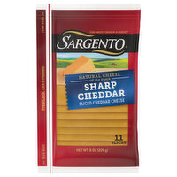 Sargento Sliced Cheese, Natural, Sharp Cheddar, 11 Each