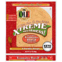 Ole Mexican Foods Tortilla Wraps, Tomato & Basil, 8 Each