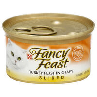 Fancy Feast Cat Food, Gourmet, Sliced, Turkey Feast in Gravy, 3 Ounce