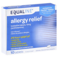 Equaline Allergy Relief, Original Prescription Strength, 10 mg, Tablets, 10 Each