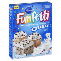 Pillsbury Cake Mix, Premium, Vanilla with Oreo Cookie Pieces, 15.25 Ounce