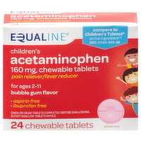 Equaline Acetaminophen, 160 mg, Chewable Tablets, Bubble Gum Flavor, Children's