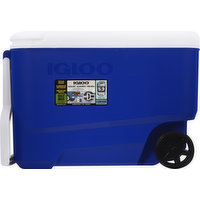 Igloo Cooler, Wheelie Cool, Blue, 38 Quart, 1 Each