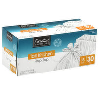 Essential Everyday Trash Bags Flap Top Large Clear 30 Gallon, Trash Bags