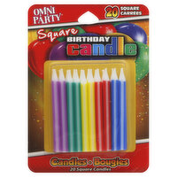 Omni Party Birthday Candles, Square, 20 Each