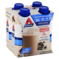Atkins Protein-Rich Shake, Mocha Latte, 4 Each