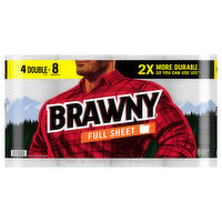 Brawny Paper Towels, Full Sheet, 2-Ply, 4 Each