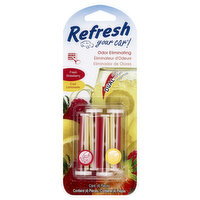 Refresh Your Car! Vent Sticks, Dual Scent, Fresh Strawberry/Cool Lemonade, 4 Each