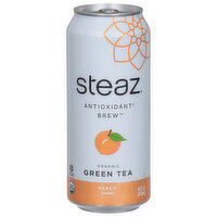 Steaz Green Tea, Organic, Peach Flavored, 16 Fluid ounce