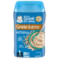 Gerber Cereal for Baby Cereal, Multigrain, Grain & Grow, Sitter 2nd Foods, 8 Ounce