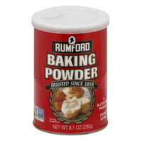 Rumford Baking Powder, Gluten Free, Double Acting, 8.1 Ounce