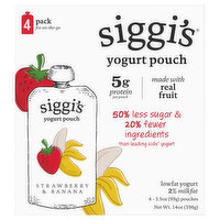 Siggi's Yogurt, Lowfat, Strawberry & Banana, 4 Pack, 4 Each