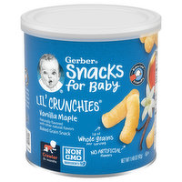 Gerber Snacks for Baby Baked Grain Snack, Vanilla Maple, Lil' Crunchies, Crawler (8+ Months), 1.48 Ounce