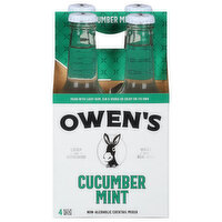 Owen's Cocktail Mixer, Non-Alcoholic, Cucumber Mint, 4 Each