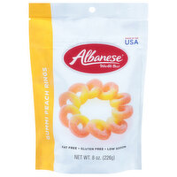 Albanese World's Best Gummi Rings, Peach, 8 Ounce