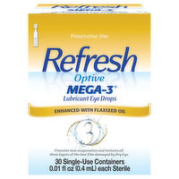 Refresh Mega-3 Eye Drops, Lubricant, Optive, 30 Each