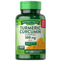 Nature's Truth Turmeric Curcumin Complex, Plus Black Pepper Extract, 500 mg, Quick Release Capsules, 120 Each