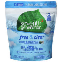 Seventh Generation Laundry Detergent Packs, Free & Clear, 45 Each