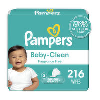 Pampers Baby Wipes Fragrance Free 3X Pop-Top Packs, 216 Each