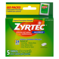Zyrtec Allergy, Original Prescription Strength, 10 mg, Tablets, 5 Each