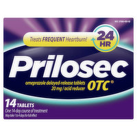 Prilosec OTC Acid Reducer Prilosec OTC Heartburn Relief, Omeprazole, Acid Reducer Tablets, 14 Ct, 14 Each