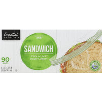 Essential Everyday Sandwich Bags, Click 'n Lock, Double Zipper, 90 Each