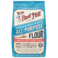 Bob's Red Mill Flour, Unbleached, White, All-Purpose, 5 Pound