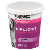 GNC Pet Wellness Hip & Joint, Bacon Flavor, Adult Dog, Essentials, Soft Chews, 60 Each