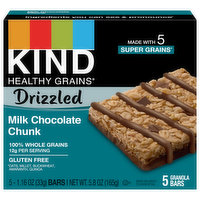 Kind Healthy Grains Granola Bars, Milk Chocolate Chunk, Drizzled, 5 Each