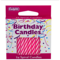 Culpitt Birthday Candles Pink Spirals, 24 Each