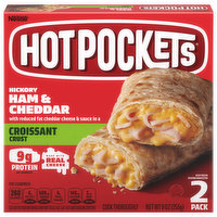 Hot Pockets Sandwiches, Hickory Ham & Cheddar, Croissant Crust, 2 Pack, 2 Each