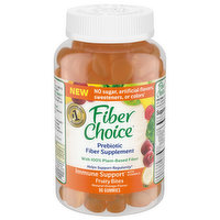 Fiber Choice Prebiotic Fiber Supplement, Fruity Bites, Gummies, Natural Orange, 80 Each