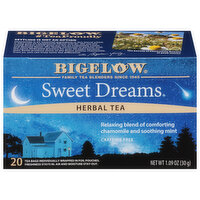 Bigelow Herbal Tea, Caffeine Free, Sweet Dreams, Tea Bags, 20 Each