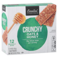 Essential Everyday Granola Bars, Oats & Honey, Crunchy, 6 Each