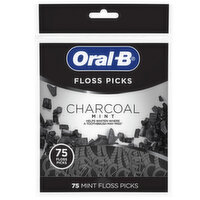 Oral B  Charcoal Infused Mint Dental Floss Picks , 75 Each