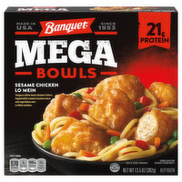 Banquet Mega Bowls Mega Bowls Frozen Sesame Chicken Low Mein, 13.5 Ounce