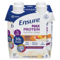 Ensure Max Protein Nutrition Shake, Creamy Peach, 4 Each